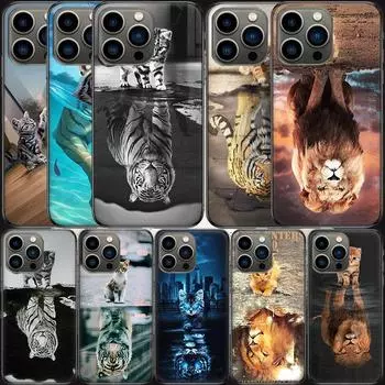 Applicable To IPhone16 Mobile Phone Case New Couple Tiger Lion Cat Mobile Phone Case iPhone16