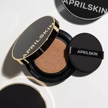 APRILSKIN Magic Snow Cushion Black 3.0 15г + сменный блок 15г SPF50+PA+++, Макияж, Kbeauty, корейская косметика, пробник 21 Light beige
