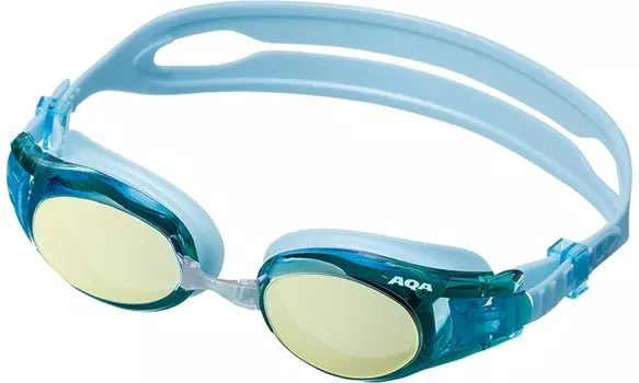 AQA плавательные очки для плавания Water Runner W Click Mirror Yellow Mirror KM1634 (6100)