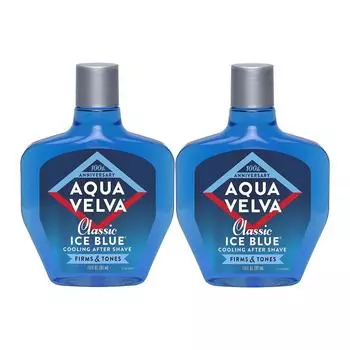 Aqua Velva Classic Ice Blue Охлаждающий лосьон после бритья с химической завивкой и тоном, 207 мл, 2 шт.
