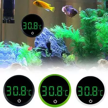 Aquarium Self-adhesive Thermometer Lcd Digital Fish Monitor Thermometers Large Meter0-60 Terrarium Temperature Screen Mini Q3q6 чёрный