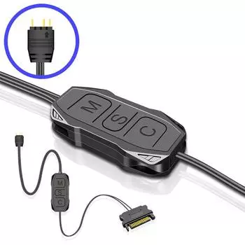 Argb контроллер 5V 3Pin к Sata блоку питания Mini Rgb контроллер 3Pin концентратор для корпуса процессора компьютера Cool Fan Led Light Radiator чёрный