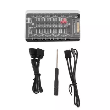 ARGB PWM Fan Hub 2 в 1 PWM ARGB Корпусный вентилятор Hub Интерфейс SATA Блок питания Магнитный 4Pin PWM 3Pin