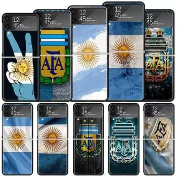 Argentina Flag Shockproof Hard Case For Samsung Galaxy Z Flip 4 3 5G Phone Cover Z Flip3 Flip4 Black Fundas Matte Shell Capa Samsung Z Flip 4