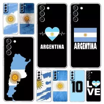 Argentina Flag Soccer 10 Phone Case For Samsung Galaxy S22 S21 S20 FE Ultra 5G S10 S10E S9 S8 Plus Note 10 20 Soft Clear Cover Samsung S21