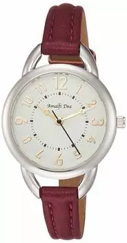 [Arias] Analog Amalfidia Waterproof Leather Strap White Dial WW20024A-151 Women s Red