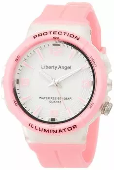 [Arias] Liberty Angel Watch Analog Waterproof with LED Light Urethane Belt ADWW18089-03 Women s Pink