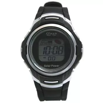 [Arias] Солнечные цифровые часы Dash Watch водонепроницаемые многофункциональные уретановые часы с ремешком AD06717-SOL-9 мужские черные чёрный