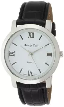 [Arias] Watch Analog Leather Band Waterproof Men s White A31M13 Men s Black
