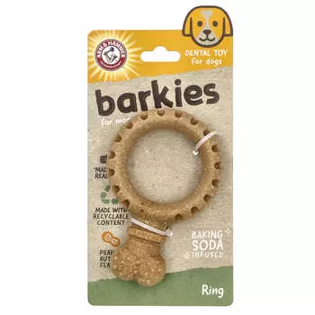 Arm & Hammer, Baki, средняя жевательная игрушка, зубная игрушка для собак, кольцо, арахисовое масло, 1 игрушка
