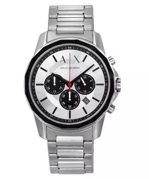 Armani Exchange хронограф из нержавеющей стали с серебряным циферблатом кварцевые мужские часы AX1742 серебряный