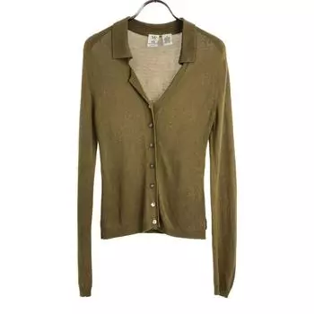 ARMANI EXCHANGE Long sleeve V neck knit cardigan S Ocher With collar Women Used