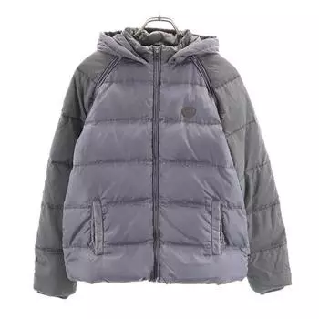 ARMANI JUNIOR Down jacket 14A Gray Logo Vest Kid s Used
