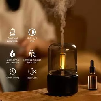 Ароматерапия с использованием свечей Fire Flame, эфирное масло, диффузор для ароматизации дома, ультразвуковой увлажнитель воздуха, USB-диффузор ароматов USB Cable