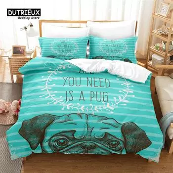 Art Cartoon Animals Bedding Set, 3Pcs Duvet Cover Set, Soft Comfortable Breathable Duvet Cover, For Bedroom Guest Room Decor EU single(135x200cm)