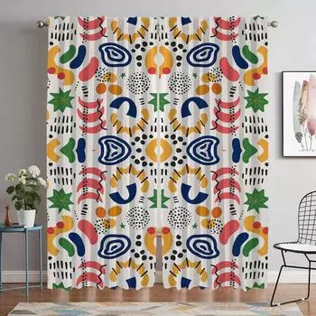 Art Pattern Partition Blackout Curtains for Living Room Curtain Halloween Decoration Home Interior Curtains 2 Pieces Shades W50xH70cmx2pcs-CL