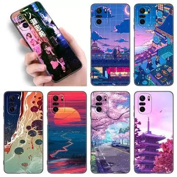 Art Pixel Aesthetic Phone Case For Xiaomi POCO F2 F3 M2 M3 M4 X3 X4 Pro NFC F4 GT 5G F1 X2 C3 C31 C40 M5S Soft TPU Black Cover Xiaomi POCOphone F1