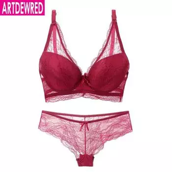 Artdewred сексуальный комплект с бюстгальтером пуш-ап, кружевной ажурный бюстгальтер без косточек, комплект нижнего белья, трусики, женский бюстгальтер, короткие комплекты 38C