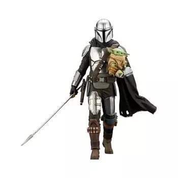 ARTFX+ Мандалорец и Грогу с посохом Бескар, масштаб 110, окрашенная ПВХ фигурка, простая сборка