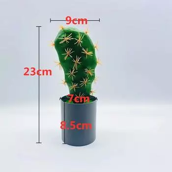 Artificial Cactus Simulation Green Plant Bonsai For Indoor And Decor Desktop Block Shaped