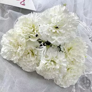 Artificial Flower Carnation Wedding Hotel Restaurant Desktop Props Decoration White