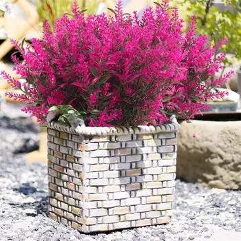 Artificial Flowers High Quality Outdoor UV Resistant Plants Popular Faux Fake Plastic Hot Sale UK 8 Bundles Unique белый