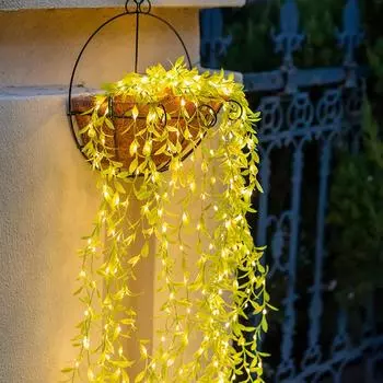 Artificial green Leaves Led Light String summer Garland Fairy Lights For Thanksgiving Party DIY Wedding Bedroom Home Decor lamp green теплый белый