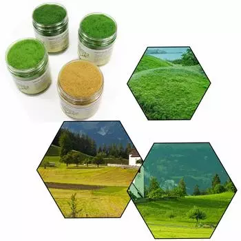 Artificial Lawn Powder Model Grass 5mm Scenery Collection Glass Model Building Model Decoration Landscape Mini Garden Railway Model Diorama DIY