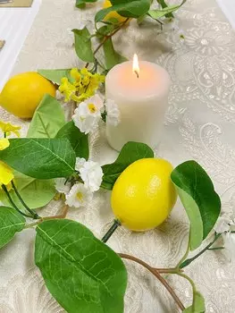Artificial Lemon Vines Artificial Lemon Garland Spring Fruit Garland with Lemons Garland for Front Door Home Kitchen Party Wedding Decor