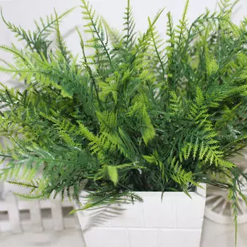 Artificial Plants 7-Fork Plastic Wenzhu Grass Artificial Asparagus Fern Bush Plants For Wedding Decoration Home Cafe Office