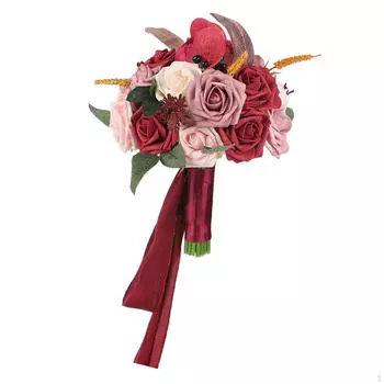 Artificial Rose Flower Arrangement for Wedding and Celebration Red