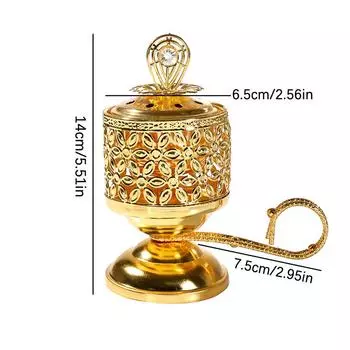 Artistic Hollow Sunflower Sandalwood Incense Burner for Aromatherapy; Iron Handled Ornament for Home Decor