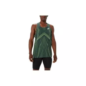 Asics Мужская майка без рукавов с узором и логотипом, цвет синий 2091A664-410 L