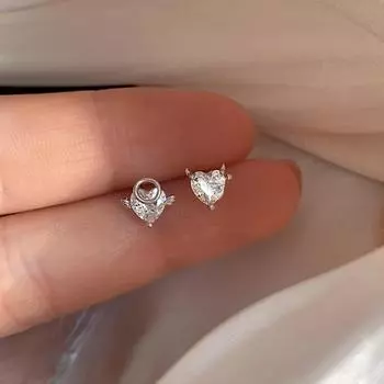 Асимметричные серьги Angel Love, женственные простые серьги Angel Demon, легкие роскошные серьги Flash Diamond Girl