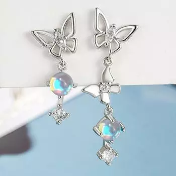 Асимметричные серьги-гвоздики Super Fairy Butterfly, модные аксессуары для ушей для женщин