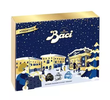 Ассортимент BACI, специальная подарочная коробка из 20 штук, темное молоко, экстра-темное, в итальянской упаковке (Оригинальный шоколад) (Индивидуальный подарок)