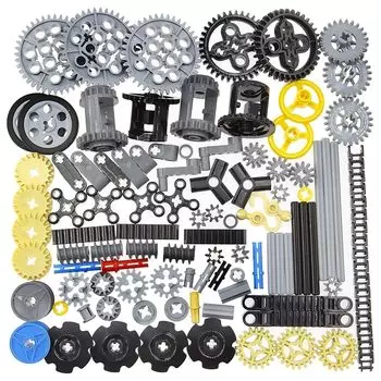 ASTEM 100 деталей+ шестерня и ось Technic, совместимые с набором Lego Technic - шестерни, рейки, штифты, оси, дифференциалы для сборки автомобиля, аксессуары для кирпичиков