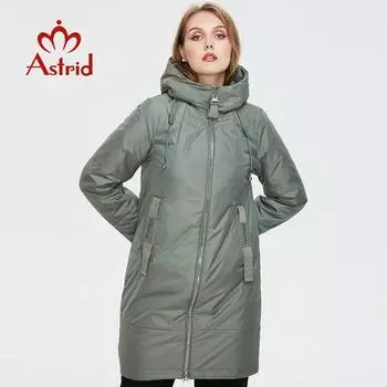 Astrid 2021, новая зимняя куртка средней длины с капюшоном, модный женский пуховик больших размеров, теплая парка, женское пальто AM-9726 L зелёный
