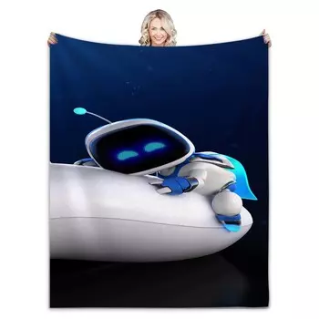 Мягкое фланелевое одеяло Astrobot для дивана-кровати, теплое одеяло с рисунком для детей, подарок на день рождения, Рождество Small 70x100cm