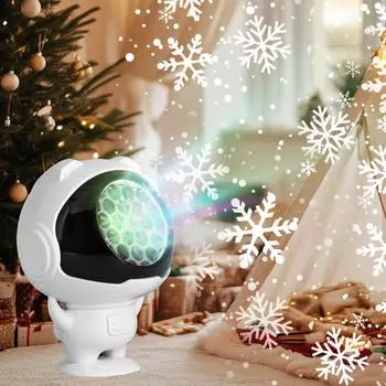 Astronaut Christmas Pattern Light Snowflake Halloween Projection Lamp Decorative Xmas Spotlight