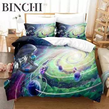 Astroneer Bedding Set Single Twin Full Queen King Size Bed Set Aldult Boys Bedroom Duvetcover Sets 3D Print Game bed sheet set EU single(135x200cm)