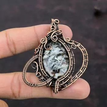 Astrophyllite Copper Pendant Copper Wire Wrapped Jewelry Gemstone Pendant Astrophyllite Jewelry Handmade Pendant Copper Wire Wrapped Pendant
