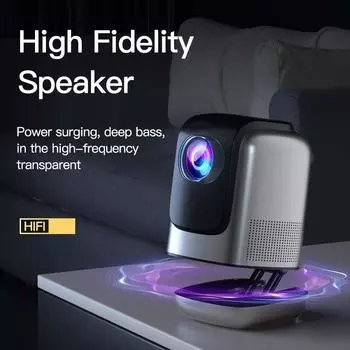 ATB Mini Newly Native 1080P Android 11 4K проектор 240ANSI Wifi6 BT5.0 кинотеатр уличный портативный проектор EU Plug серый
