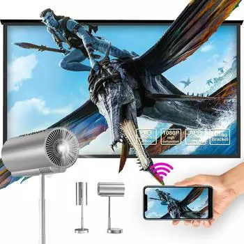 ATB Smart Projector Auto Focus Android LED HD Projetor Поддерживает декодирование видео 1080P Домашний кинотеатр Наружный портативный EU Plug