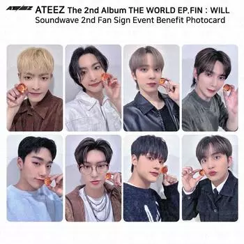 ATEEZ 2-й альбом WORLD EP.FIN WILL Soundwave 2-я фотокарточка с фан-подписью на мероприятии Jongho