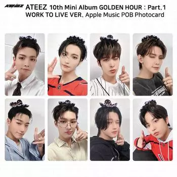 ATEEZ Golden Hour Часть 1 Work To Live Ver Apple Music POB Фотокарта Seonghwa san Jongho