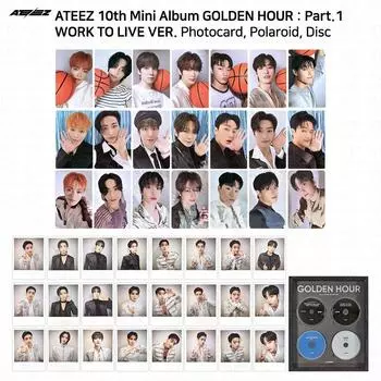 ATEEZ Golden Hour Часть 1 Work To Live Ver Фотокарта Polaroid Disc KPOP K-POP Jongho - Polaroid #1