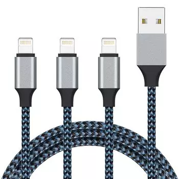 Atill для iPhone кабель для зарядки кабель Lightning 1M набор из 3 кабелей Lightning iPhone быстрая зарядка прочный плетеный нейлоновый USB-кабель для зарядки USB синхронизация
