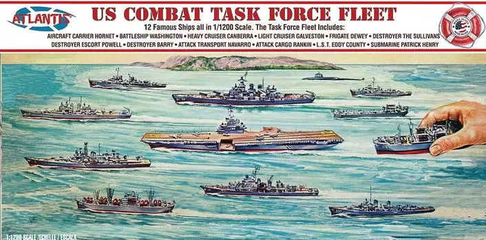 Atlantis Model US Navy Task Force Set 12 Ships Plastic Model ATLAMCR6300 Molding Color 1/1200