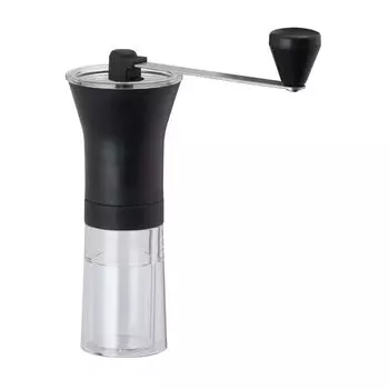 Atlas Coffee Mill Ceramic Mortar Hand Grind Transparent Black Manual Small Slim Compact Coarseness Adjustment Grind Adjustment Washable Easy to Wash